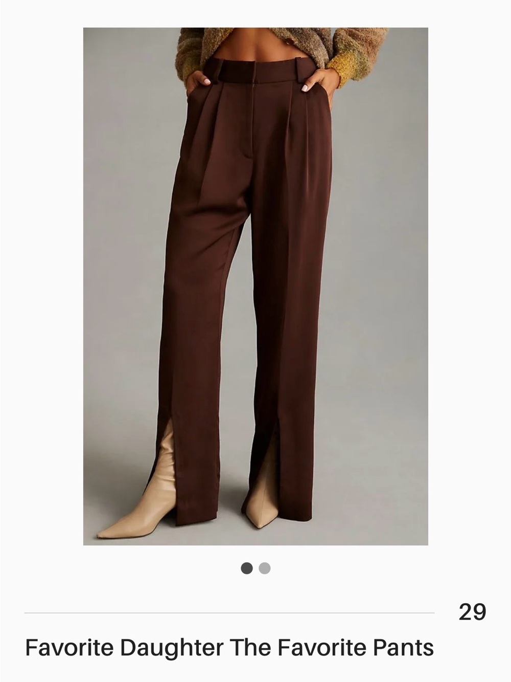 NWT Favorite Daughter Brown High-Waist Wide-Leg Trousers